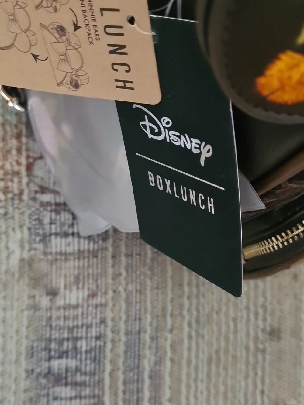 BoxLunch Exclusive Minnie Mouse Velvet Floral Interchangable Ear Backpack - Picture 5 of 7